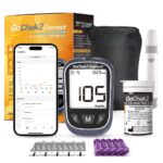 MicroTech Bluetooth Blood Sugar Testing Kit 10 Strips & Lancets, Free App, No Coding, 500 Storage