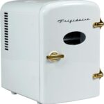 Frigidaire Retro Mini Personal Fridge Cooler, Holds up to 9 Cans, Portable for Car, Office, Bedroom, Dorm Room, or Cabin, Includes 110V AC and 12V DC cords - White Gold (Special Edition Color)