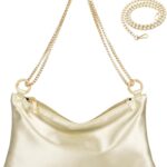 MGBPEI Women Satin Evening Handbag Wedding Prom Clutch Purse Formal Cocktail Party Clutches Shoulder Bag with 2 Bag Chains