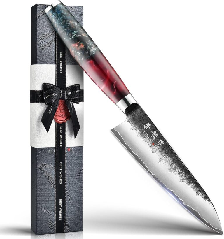5.5" Japanese Utility Knife, Professional Hand Forged VG10 Core Chef Knife, Ultra Sharp Paring Knives with Ergonomic Handle, Multipurpose Petty Knife with Gift Box, Perfect Gifts for Men and Women