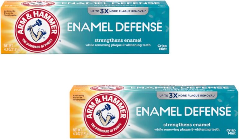 ARM & HAMMER Enamel Defense Fluoride Anticavity Toothpaste Fresh Mint 4.3 oz (Packs of 2)