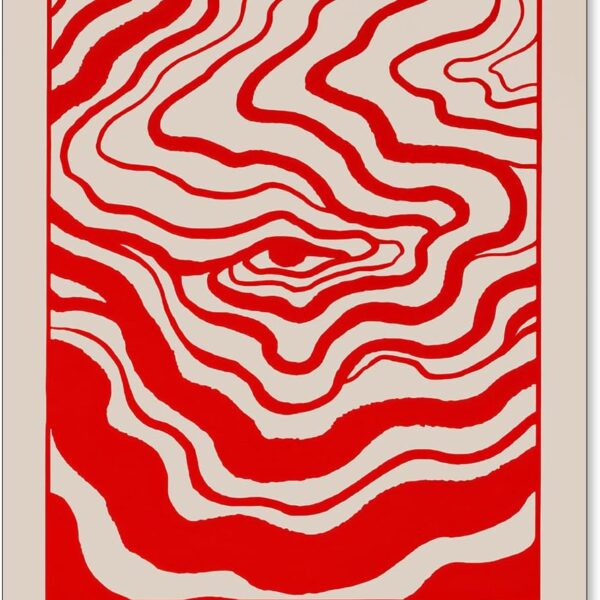 Medpol Retro Red Abstract Eye Canvas Wall Art Vintage Hippie Trippy Poster Affirmation Quotes Wall Decor 60s 70s Psychedelic Quirky Prints for Apartment 12x16 inch Unframed