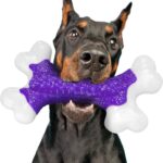 Kseroo Indestructible Dog Toys for Aggressive Chewers: Bacon Flavored Hard Nylon Bone Chew Toys, Tough Dog Chew Toys for Large Dogs, Dog Toys to Keep Them Busy for Medium Large Breed, Purple