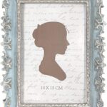 AELS 4x6 Inch Vintage Picture Frame, Elegant Antique Photo Frames with Glass Front, Photo Display, Tabletop Wall Hanging, Gift Ideas, Vine Pattern, Silver & Light Blue