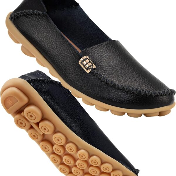 DUOYANGJIASHA Women's Comfortable Loafers Casual Round Toe Moccasins Wild Driving Flats Soft Walking Shoes Women Slip On