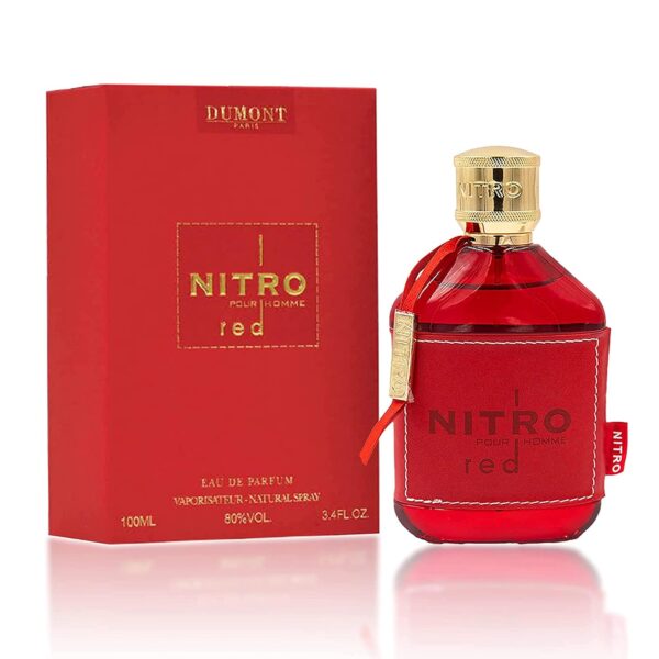 Dumont Nitro Red 3.4 Fl Oz Eau De Parfum for Men  Rich Fruity Woody Floral Fragrance  Luxurious Long Lasting Scent
