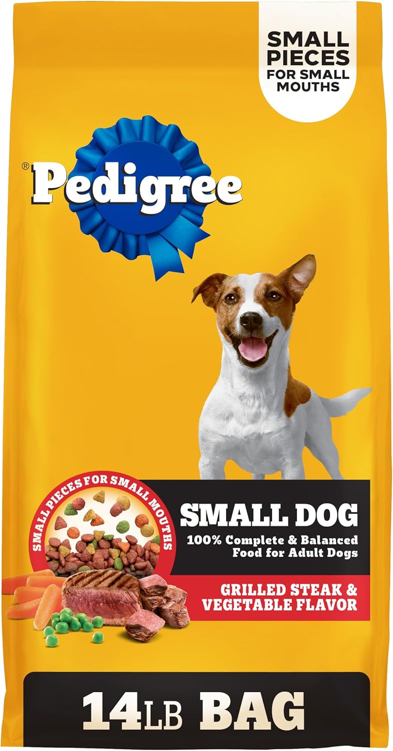 Pedigree Dry Dog Food for Adult Small Dogs, Grilled Steak and Vegetable Flavor, 14 lb. Bag Pedigree Dry Dog Food for Adult Small Dogs, Grilled Steak and Vegetable Flavor, 14 lb. Bag