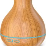 BZseed Aromatherapy Essential Oil Diffuser 550ml 12 Hours Wood Grain Aroma Diffuser with Timer Cool Mist Humidifier for Large Room, Home, Baby Bedroom, Waterless Auto Shut-off,7 Colors Lights Changing