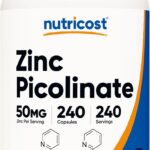 Nutricost Zinc Picolinate 50mg, 240 Vegetarian Capsules - Gluten Free and Non-GMO (240 Caps)