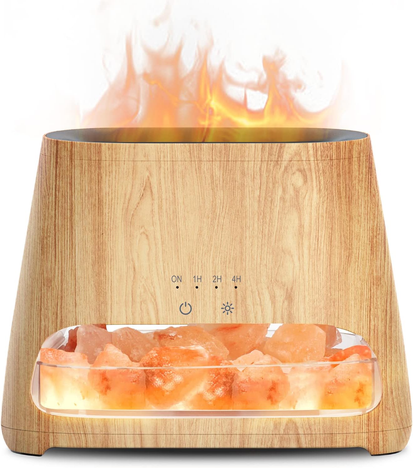 SALKING 2-in-1 Ultrasonic Essential Oil Diffuser & Himalayan Salt Lamp, Aromatherapy Diffuser Cool Mist Humidifier with Auto Off Function, 100% Pure Himalayan Pink Salt Rock, 150ml (Wooden Grain) SALKING 2-in-1 Ultrasonic Essential Oil Diffuser & Himalayan Salt Lamp, Aromatherapy Diffuser Cool Mist Humidifier with Auto Off Function, 100% Pure Himalayan Pink Salt Rock, 150ml (Wooden Grain)
