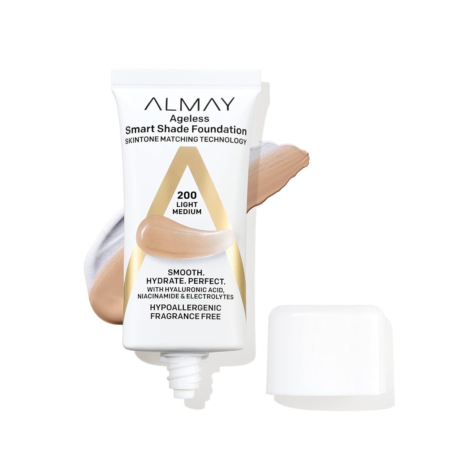 Almay Anti-Aging Foundation, Smart Shade Face Makeup with Hyaluronic Acid, Niacinamide, Vitamin C & E, Hypoallergenic-Fragrance Free, 200 Light Medium, 1 Fl Oz (Pack of 1) Almay Anti-Aging Foundation, Smart Shade Face Makeup with Hyaluronic Acid, Niacinamide, Vitamin C & E, Hypoallergenic-Fragrance Free, 200 Light Medium, 1 Fl Oz (Pack of 1)