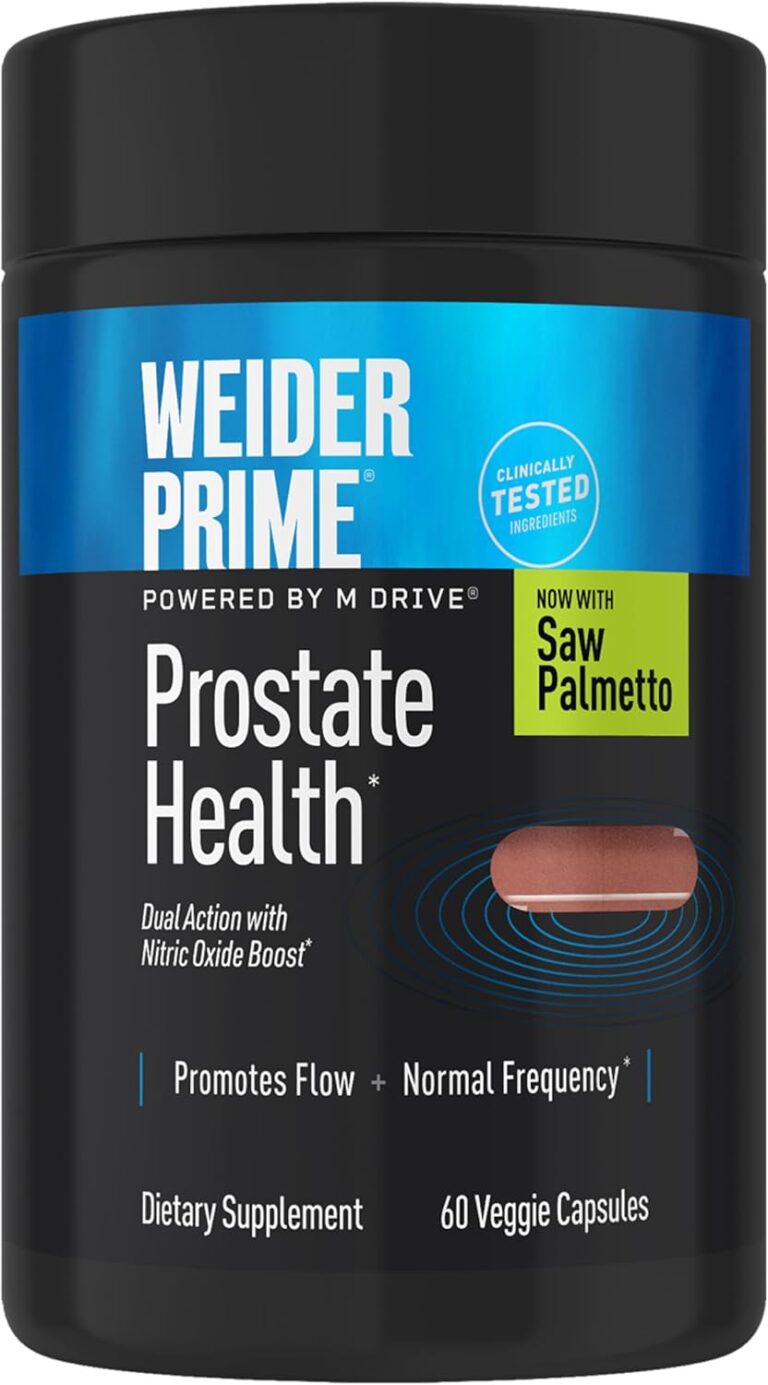 Weider Prime Prostate Health - Dual Action with Nitric Oxide Boost - Plant-Based Support for Prostate & Urinary Health - Mens Wellness Formula with Flowens - Gluten-Free & Non-GMO - 60 Capsules