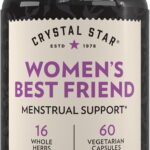 Crystal Star Women's Best Friend (60 Capsules) - Herbal Menstrual Relief Supplement for Help with Cramps & Bloating  Dong Quai, Cramp Bark, Hawthorne & Red Raspberry  Non-GMO