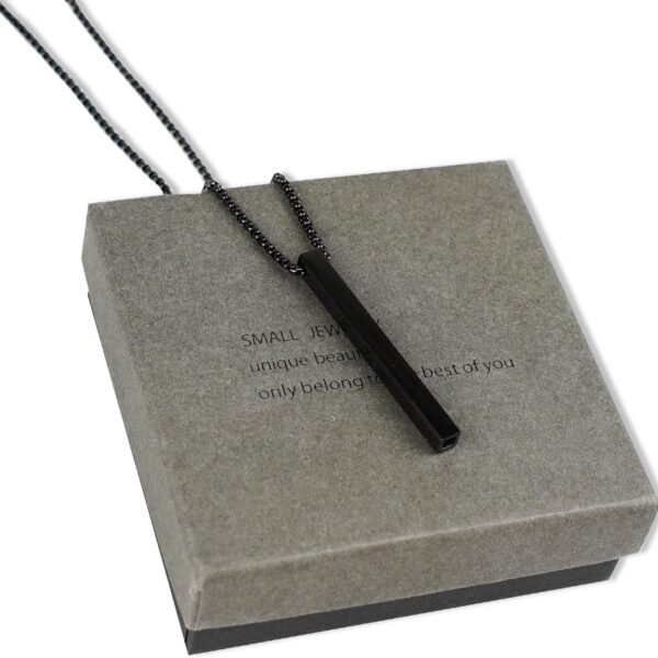 Breathing Necklace for Anxiety Relief & Quit Smoking  Stainless Steel Mindful Breath Tool for Meditation & Stress Relief  Wellness Gift for Men and Women (Black)