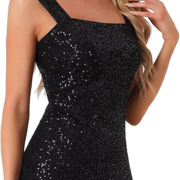 Allegra K Sequin Dress for Women's Sleeveless Mini Sparkly Party Dresses