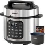 Electric Pressure Cooker 6 Quart Silver, Non-stick Pot, 9-in-1 Instant Pot, 12 Preset Functions with Touchscreen, Safe Steam Release, Stew, Slow Cook, Rice, Saut, Warmer