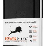Daily Planner, Calendar & Life Organizer to Improve Time-Management, Productivity & Happiness | Vegan Leather Hardcover Notebook with Blank Dates, Undated 6 Months Hourly Planner for Men & Women, 24 Hour Agenda (Black)