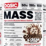Mass Gainer Protein Powder, Supports Muscle Growth & Recovery, 50g Protein, 190g Carbs, 1030 Calories, Gluten-Free, RBST-Free, No Artificial Colors