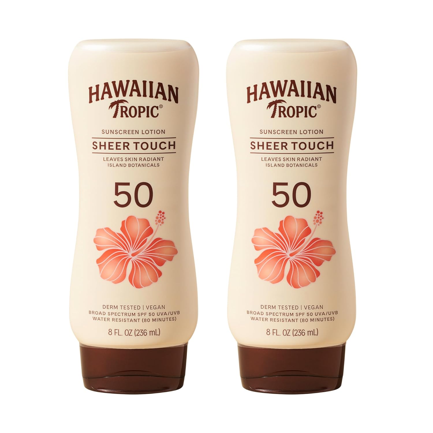 Hawaiian Tropic Sheer Touch Ultra Radiance Lotion Sunscreen SPF 50, 8 Fl Oz Twin Pack, Hawaiian Tropic Sunscreen SPF 50, Sunblock, Oxybenzone Free Sunscreen, Body Sunscreen Pack, 8 Fl Oz each Hawaiian Tropic Sheer Touch Ultra Radiance Lotion Sunscreen SPF 50, 8 Fl Oz Twin Pack, Hawaiian Tropic Sunscreen SPF 50, Sunblock, Oxybenzone Free Sunscreen, Body Sunscreen Pack, 8 Fl Oz each