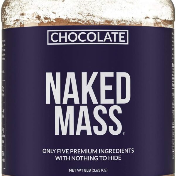 NAKED Chocolate Mass Gainer - All Natural Weight Gainer Protein Powder - 8lb Bulk, GMO Free, Gluten Free & Soy Free. No Artificial Ingredients - 1,360 Calories