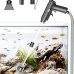 AQQA Aquarium Gravel Cleaner, 4-in-1 Upgrade Suction Power Manual Fish Tank Gravel Vacuum Cleaner Tools for Aquarium Water Changer with Water Flow Adjustment Use for Fish Tank Cleaning Gravel Sand