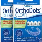 OrthoDots CLEAR  24-Hour Protection | Sticks Better than Dental Wax | Moisture Activated Braces Wax Alternative for Pain Caused by Braces, Clear Aligner Trays, and Other Orthodontic Appliances