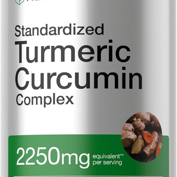 Horbach Turmeric Curcumin Supplement | 180 Capsules | with Black Pepper & Tart Cherry | Non-GMO & Gluten Free
