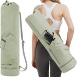 sportsnew Yoga Mat Bag with Water Bottle Pocket and Bottom Wet Pocket, Exercise Yoga Mat Carrier Multi-Functional Storage Bag, Patent pending