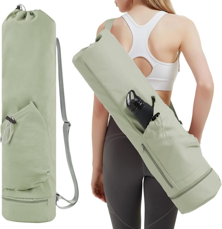 sportsnew Yoga Mat Bag with Water Bottle Pocket and Bottom Wet Pocket, Exercise Yoga Mat Carrier Multi-Functional Storage Bag, Patent pending