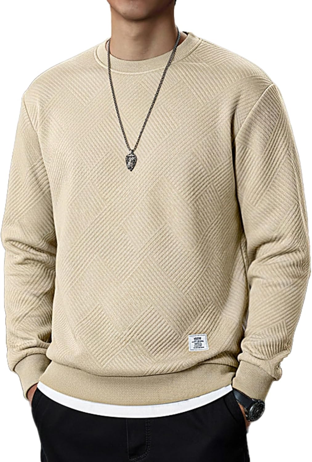 Men's Fleece Winter Fall Crewneck Pullover Casual Sweatshirts Warm Geometric Texture Long Sleeve Sweater Men's Fleece Winter Fall Crewneck Pullover Casual Sweatshirts Warm Geometric Texture Long Sleeve Sweater