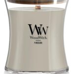 WoodWick Fireside Holiday Candle Gifts for Women and Men, 9.7 oz Medium Hourglass Candle with Crackling Wick