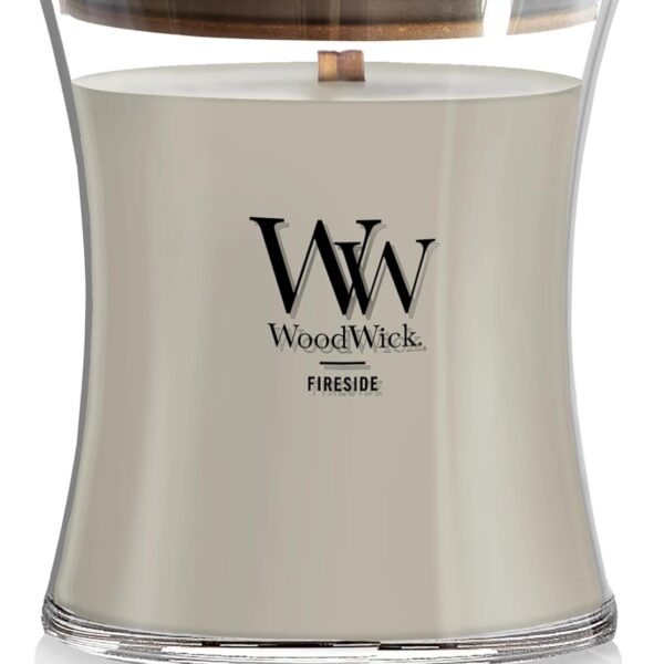 WoodWick Fireside Holiday Candle Gifts for Women and Men, 9.7 oz Medium Hourglass Candle with Crackling Wick