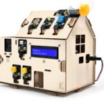 KEYESTUDIO IOT ESP32 Smart Home Starter Kit for Arduino and Python,Electronics Home Automation Coding Kit, Wooden House DIY Sensor Kit,STEM Educational Set for Adults Teens 15+