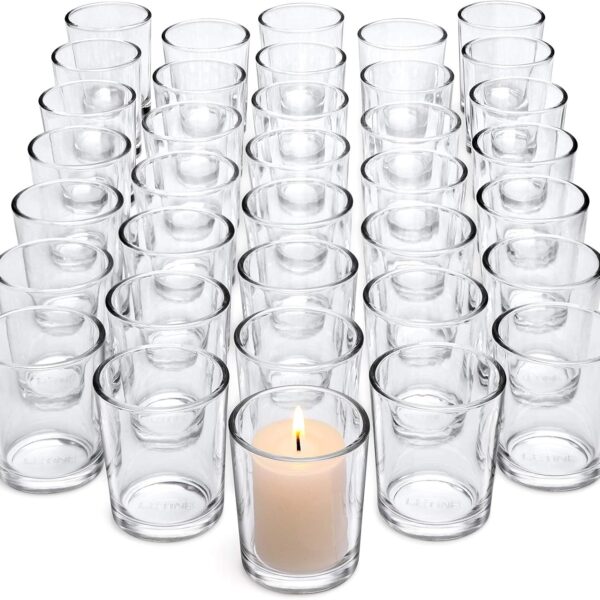 Letine 36-Pack Votive Candle Holders - Clear Glass Tea Light Holders - Glass Votive Candle Holder Bulk for Wedding Centerpieces/Home Table Decor/Propose/Christmas and Spring Party Decor