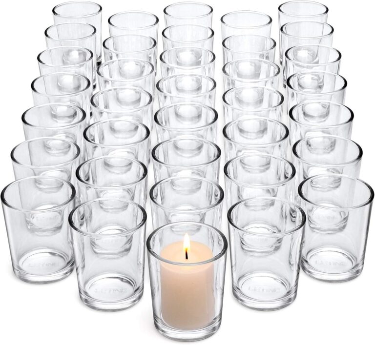 Letine 36-Pack Votive Candle Holders - Clear Glass Tea Light Holders - Glass Votive Candle Holder Bulk for Wedding Centerpieces/Home Table Decor/Propose/Christmas and Spring Party Decor