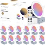12 Pack Smart Recessed Lighting 6 Inch, Ultra-Thin LED Recessed Lighting 12W 1200LM Smart Downlight with Junction Box, Compatible with Alexa/Google Assistant - ETL and Energy Star Certified