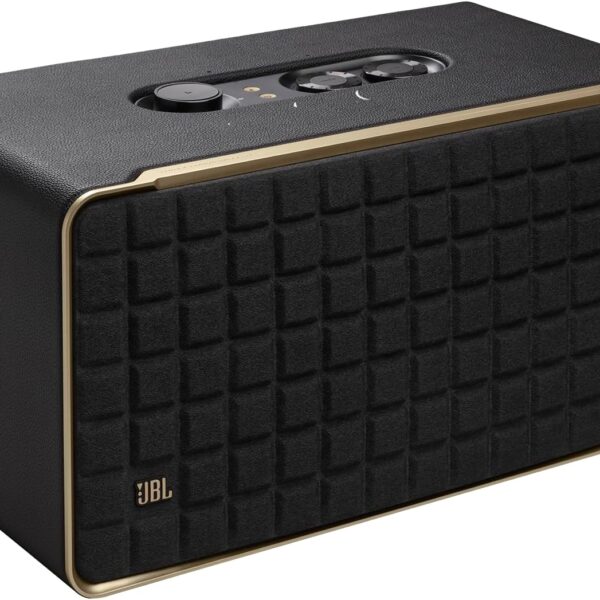 JBL Authentics 500 - Retro Style Home Speaker with Bluetooth, Voice Control, and Dolby Atmos, Multi Room Playback, Built in Alexa and Google Assistant, Automatic self tuning