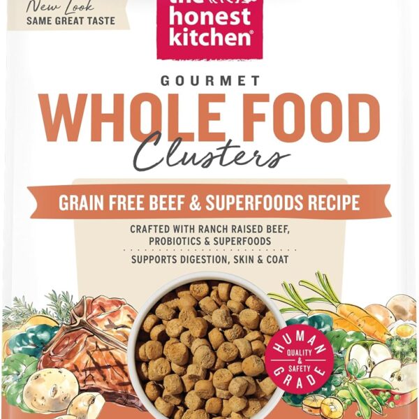 The Honest Kitchen Human Grade Whole Food Clusters Dry Dog Food - Grain Free Beef 5 lb Bag
