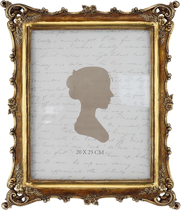 Sunlit Vintage Picture Frame 8x10 Inch, Luxury Antique Photo Frames with Glass Front, Photo Display, Tabletop Wall Hanging, Gift Ideas, Bronze Gold