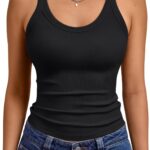 Trendy Queen Women's Tank Tops Crop Camisole Summer Fashion Sleeveless Ribbed Workout Basic Going Out Gym Spring Clothes 2026