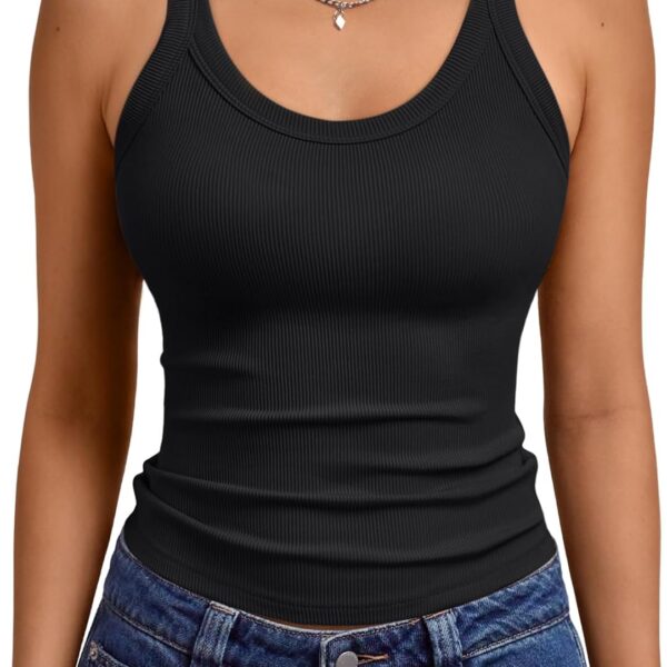 Trendy Queen Women's Tank Tops Crop Camisole Summer Fashion Sleeveless Ribbed Workout Basic Going Out Gym Spring Clothes 2026