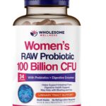 Wholesome Wellness Dr. Formulated Raw Probiotics for Women 100 Billion CFUs Capsules with Prebiotics, Digestive Enzymes, Approved for Adults, Shelf Stable Supplement