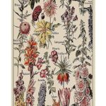 Tegeme Vintage Tapestry 52 x 13 Inch, Long Vertical Wall Hanging Reference Illustrative Botanical Tassel Tapestry for Bedroom Living Room Home Decoration(Flower)