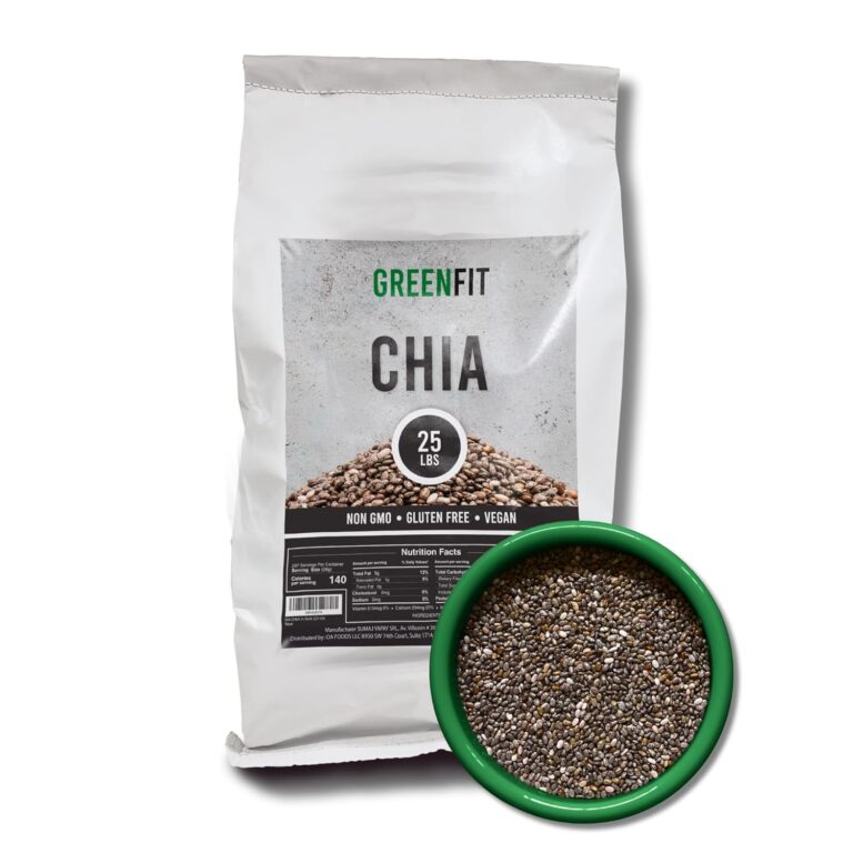Greenfit Premium Bulk Chia Seeds (25Lbs Bag) | A+ Grade Chia | Nutrient-Packed Superfood | Non-GMO | Gluten-Free Chia Seeds Bulk | Vegan