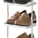 YAMAZAKI Home Tower Compact Modern Metal Shoe Rack, 31" - Steel - Holds 5 Shoes