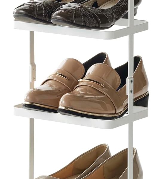 YAMAZAKI Home Tower Compact Modern Metal Shoe Rack, 31" - Steel - Holds 5 Shoes