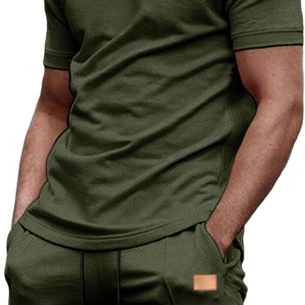 JMIERR Men's 2 Piece Outfit Anti-wrinkle T Shirts and Shorts Summer Beach Vacation Lounge Workout Pajamas Short Sleeve Sets