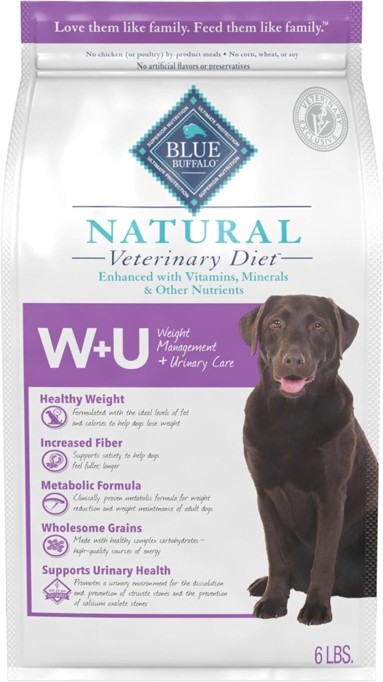Blue Buffalo Natural Veterinary Diet W+U Weight Management + Urinary Care Dry Dog Food, Veterinarian Prescription Required, Chicken, 6-lb Bag