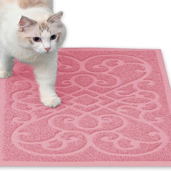 PetLike Cat Litter Box Mat, Thick Kitty Litter Trapping Mat, Durable,Waterproof &Washable with Non-Slip Backing, Soft on Kitty Paws and Easy to Clean, BPA Free