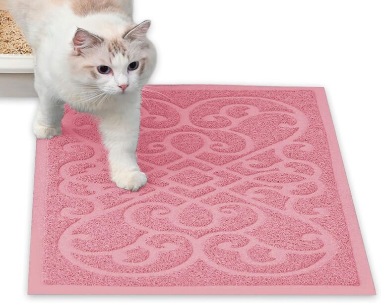 PetLike Cat Litter Box Mat, Thick Kitty Litter Trapping Mat, Durable,Waterproof &Washable with Non-Slip Backing, Soft on Kitty Paws and Easy to Clean, BPA Free